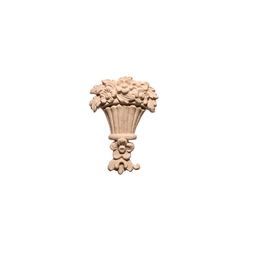Vase of flowers frieze in wood pulp size cm. 9,2X13,3x2,5