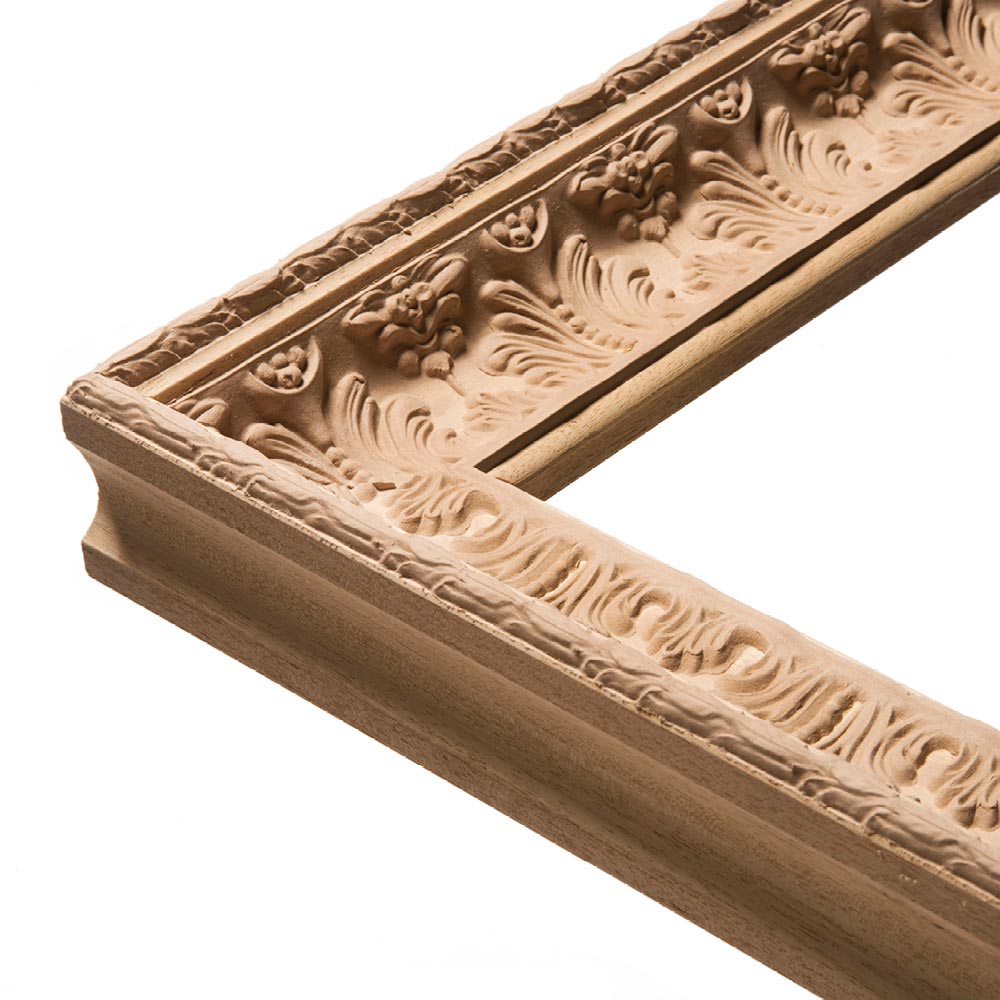 Flowers and leaves made to measure frame in wood pulp
