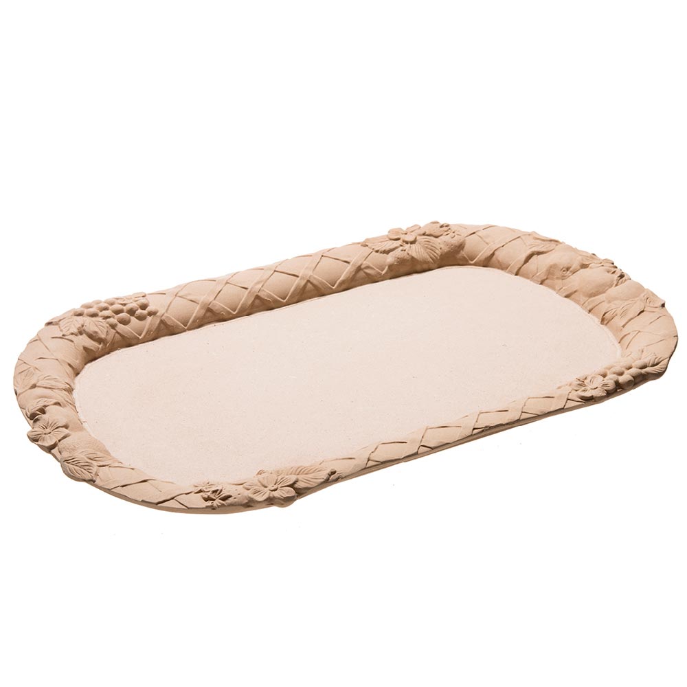 Oval florentine tray with fruit decoration size 57,8x36x4,8