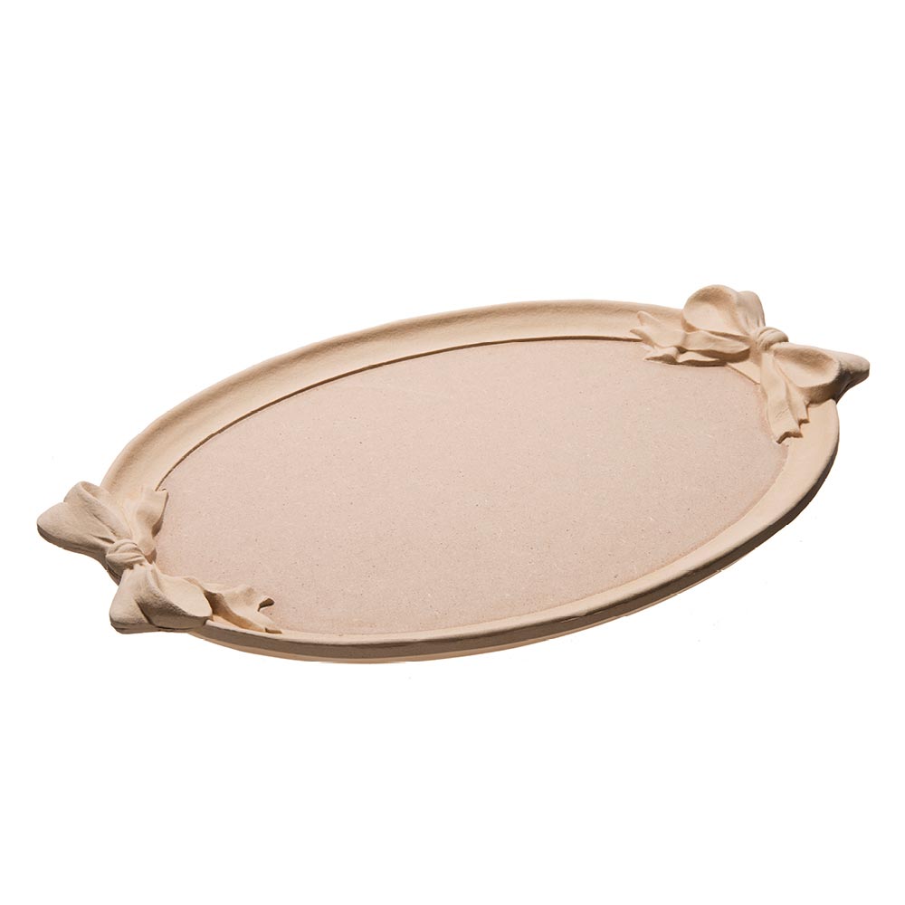 Oval florentine tray with bow size 52x36x4,4