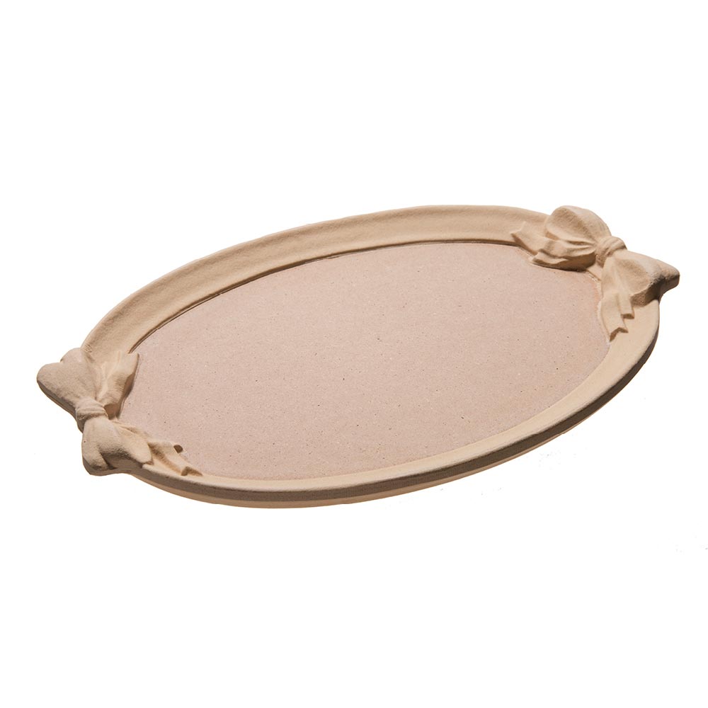 Oval florentine tray with bow size 38x26x3,8
