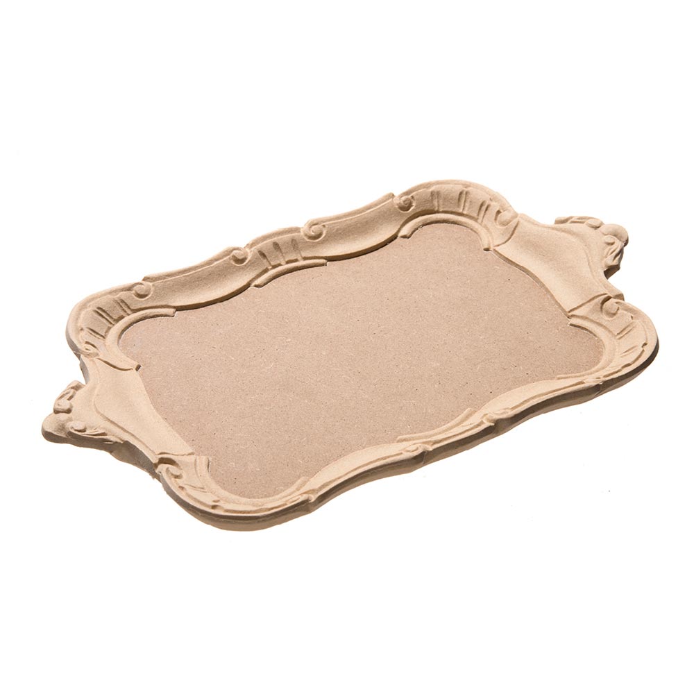 Rectangular florentine tray with handles size 32x19,5x2,4