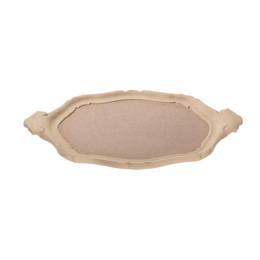 Oval scalloped florentine tray size cm. 45X29x2,5