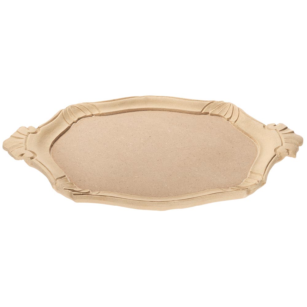 Oval scalloped florentine tray size cm. 45X29x2,5