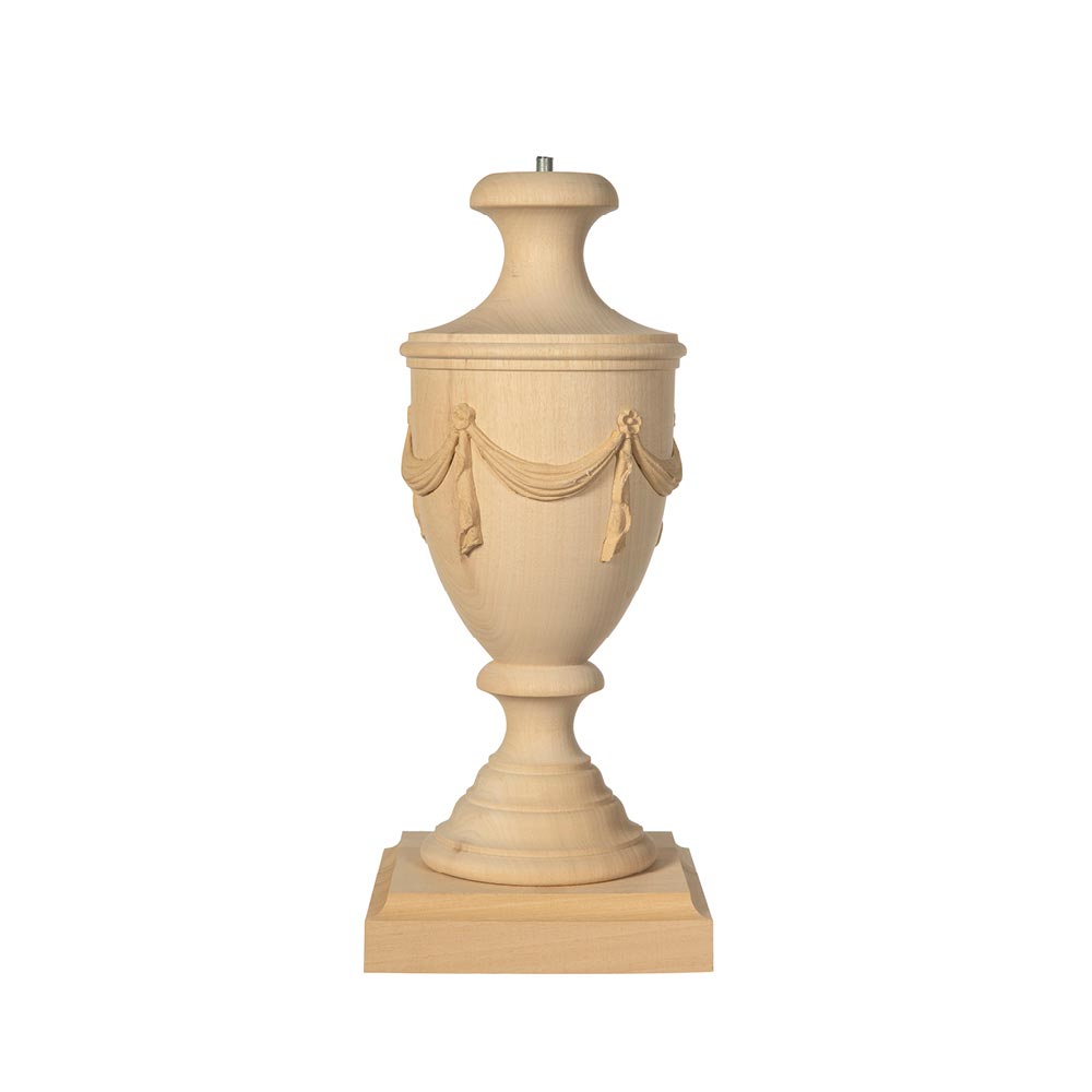 Empire lamp base in wood and wood pulp size 18x43