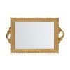 Rectangular tray with mirror in resin size 40x25x4
