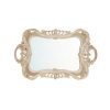 Rectangular tray with mirror in resin size 38x23x4