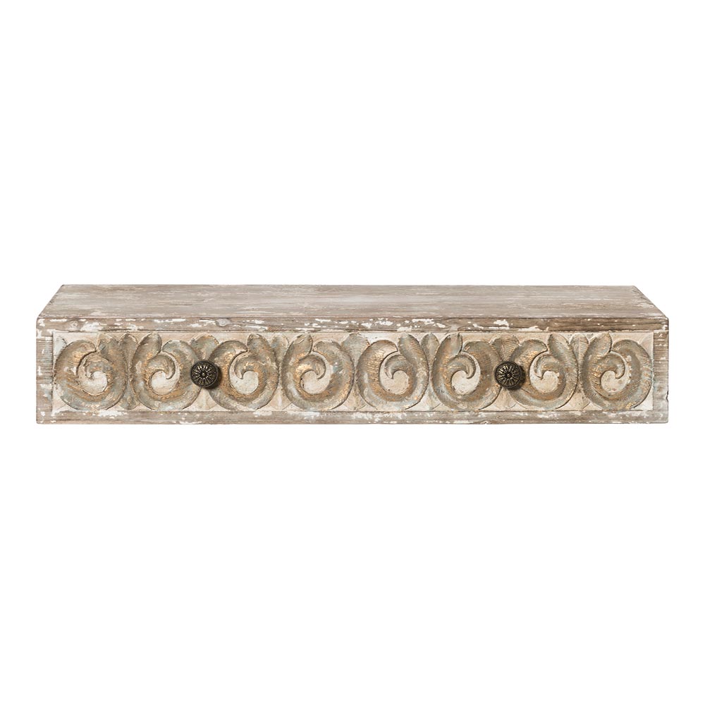 Shelf with drawer in mdf size 80x20x14